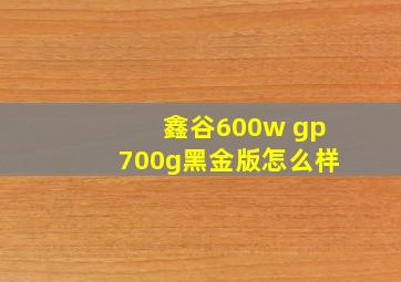 鑫谷600w gp700g黑金版怎么样